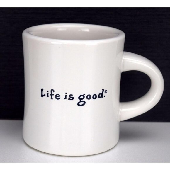 Life Is Good Coffee Mug  Life Is A Journey Wear Comfy Shoes White Cup Hiker Man - Picture 2 of 3